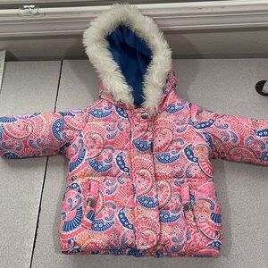 London Fog Warm 18 Month Old Hooded Coat Snaps Zips
